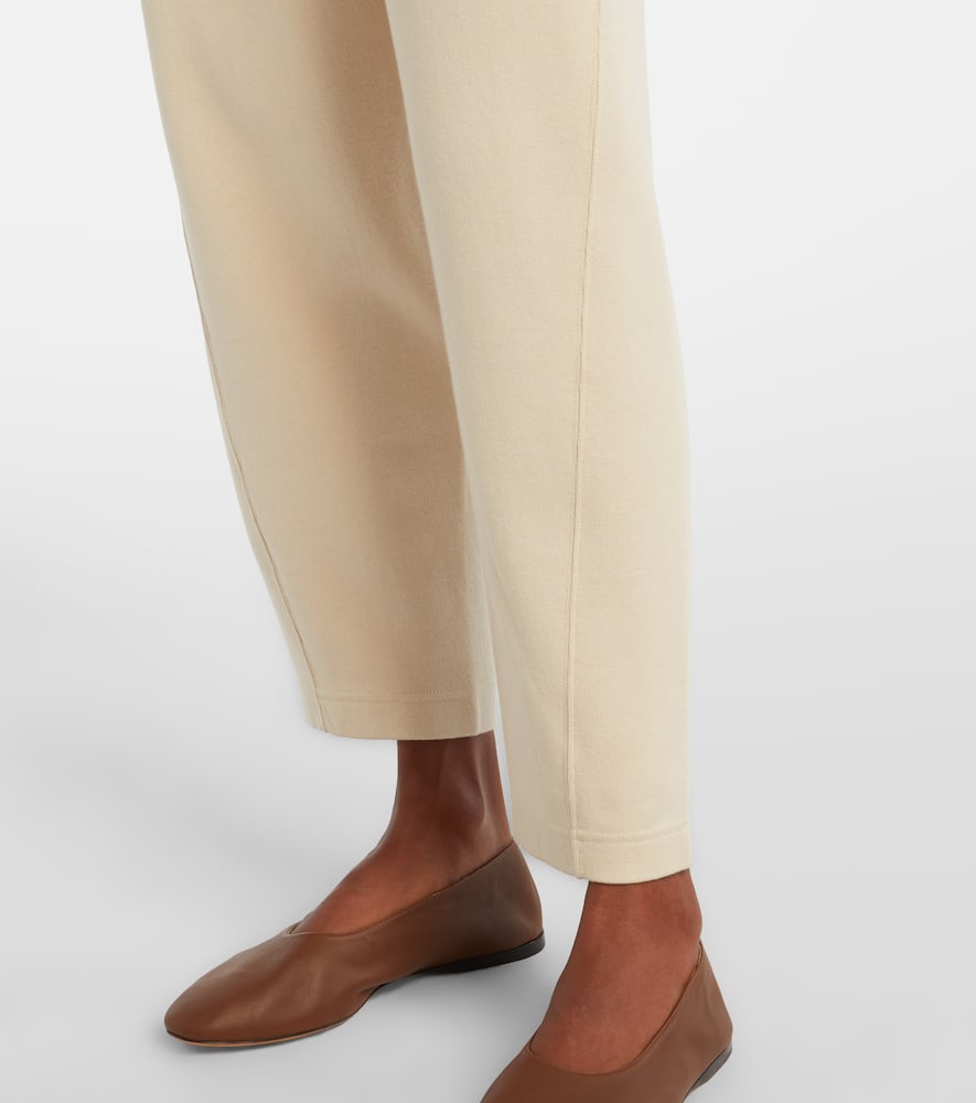 Loro Piana Viera Cotton And Silk-blend Tapered Pants In Neutral