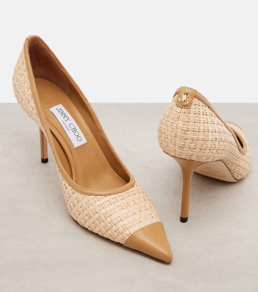 Jimmy Choo Love 85 Raffia-effect Pumps