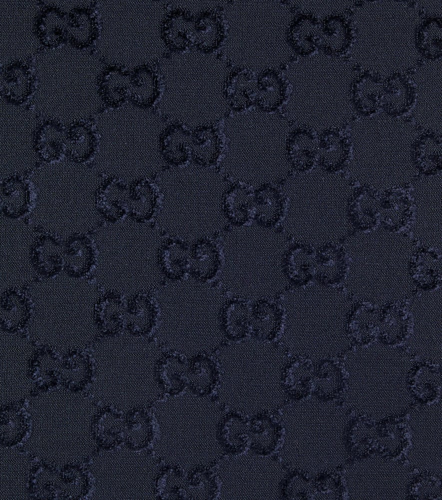 Gucci Gg Faux Leather-trimmed Skirt In Gray
