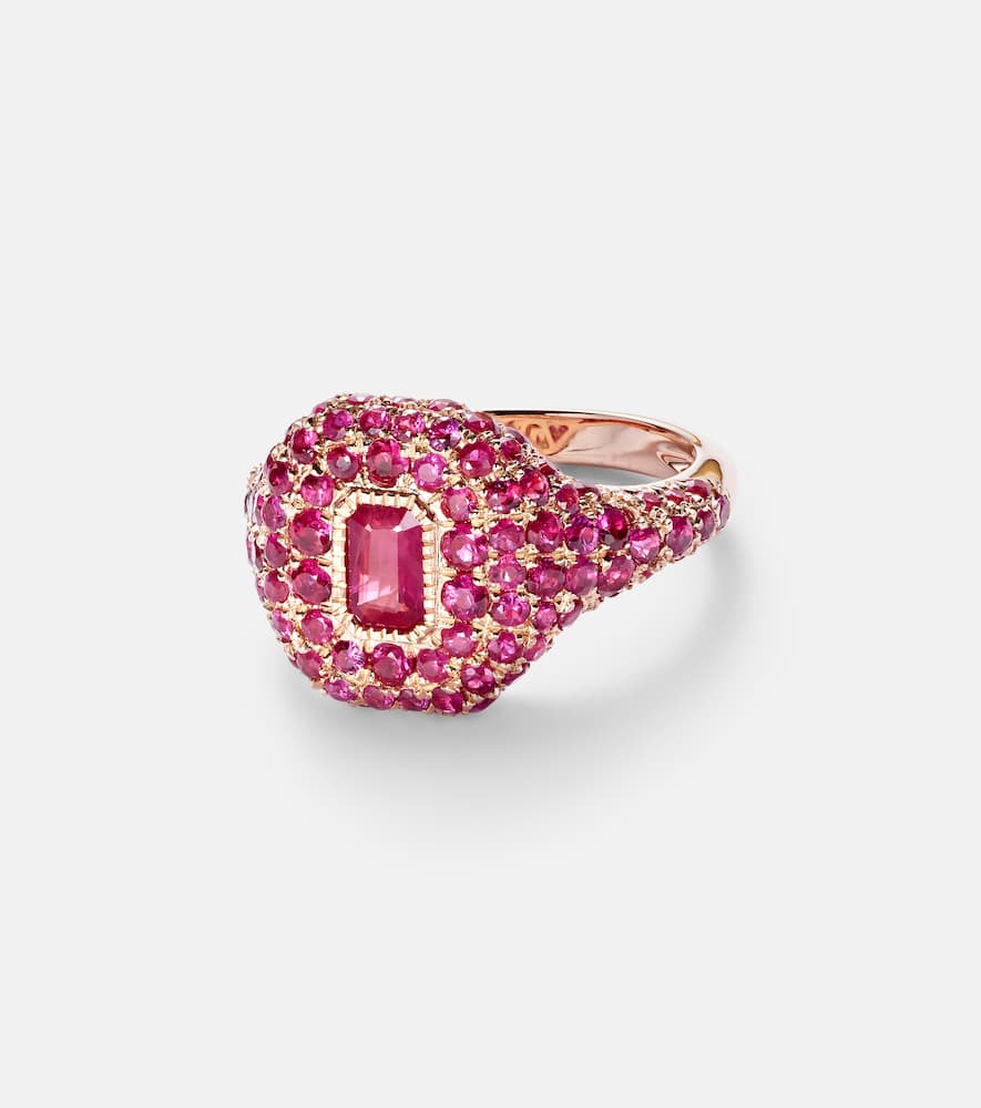 18kt rose gold pinky ring with ruby