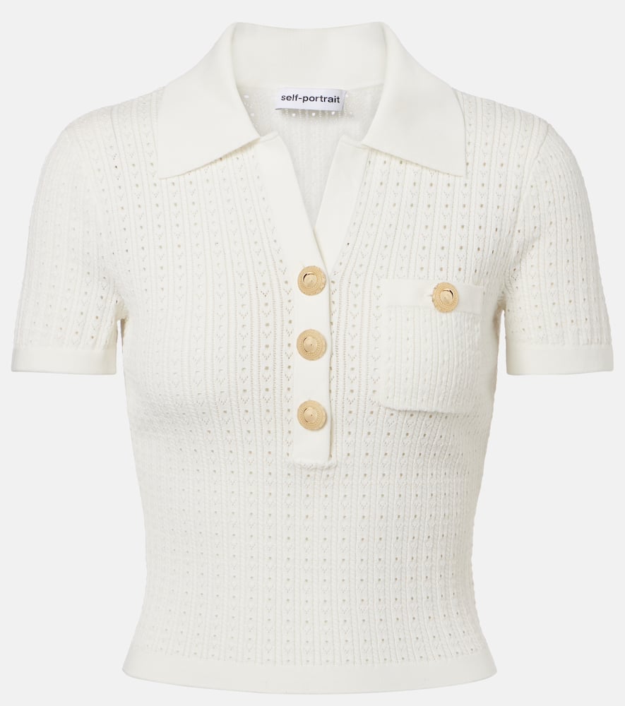 Pointelle polo shirt