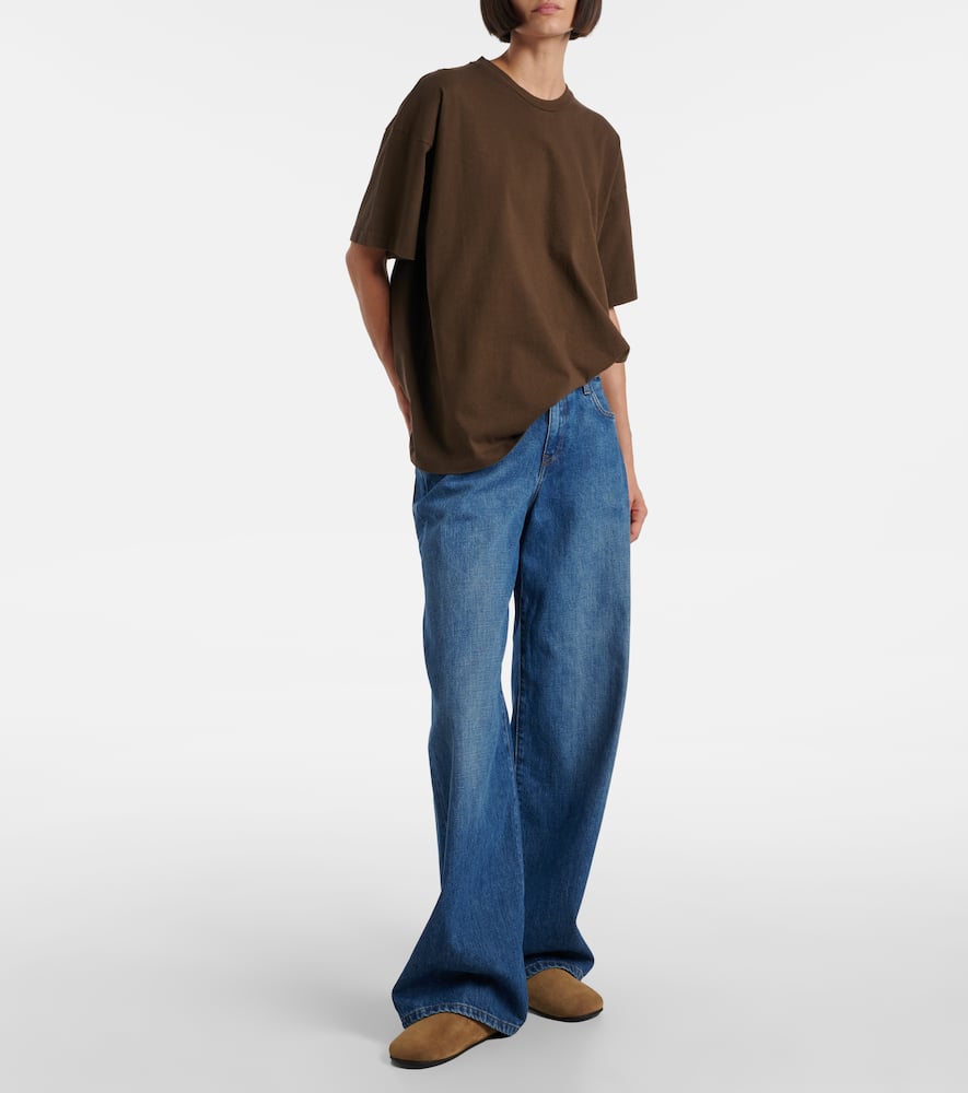 The Row Lavinia Oversized Cotton T-shirt In Brown