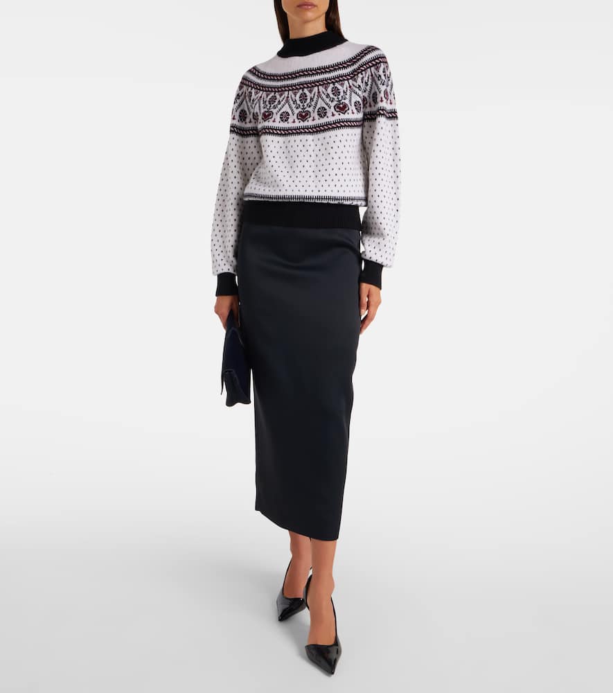 Khaite Guy Fair Isle Cashmere Sweater In White