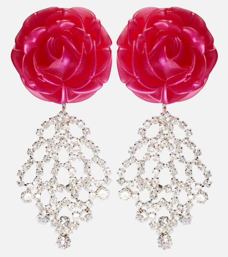 Crystal-embellished drop earrings