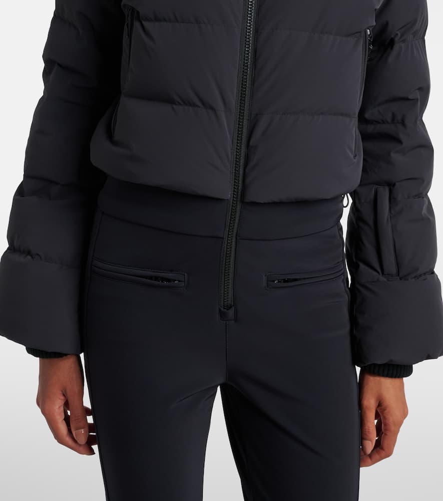 Perfect Moment Polar Flare Down Ski Suit In Black