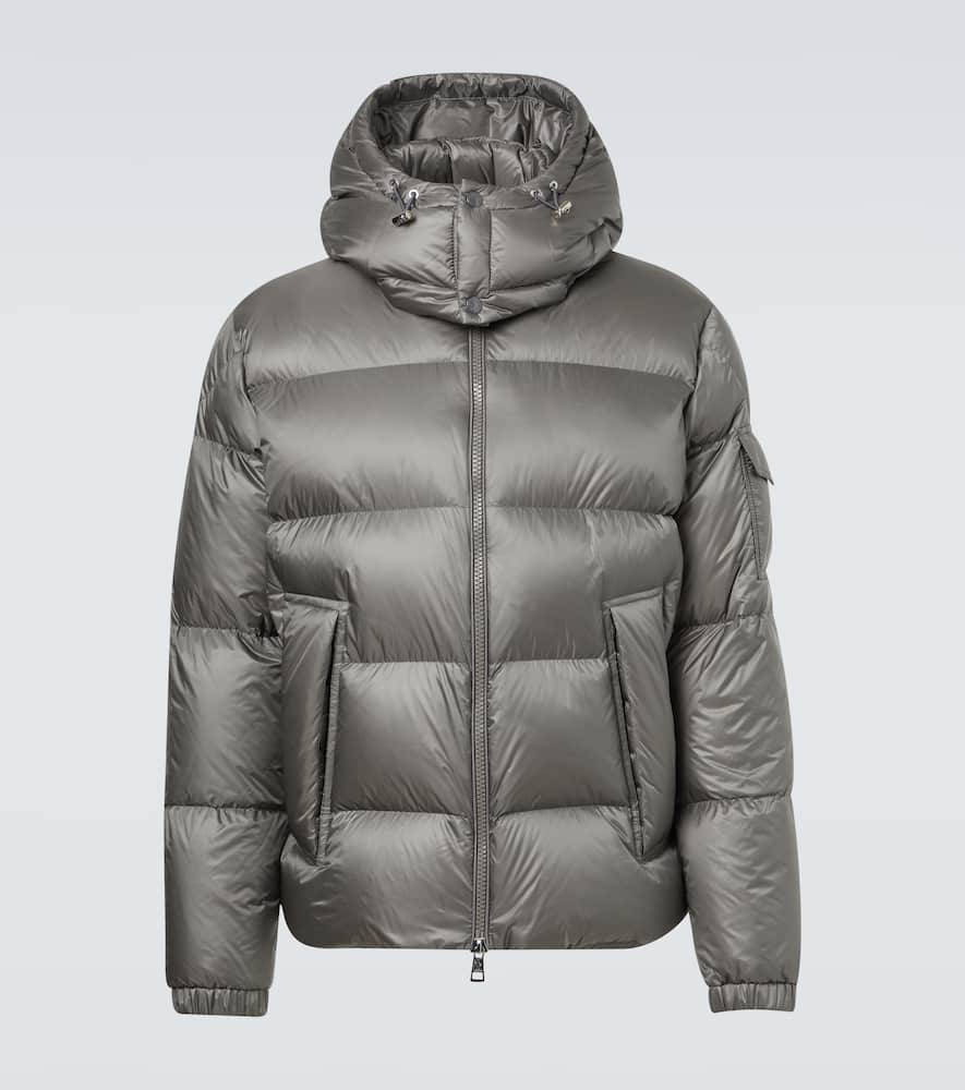 Moncler Couyere Short Down Jacket With Hood In Gray