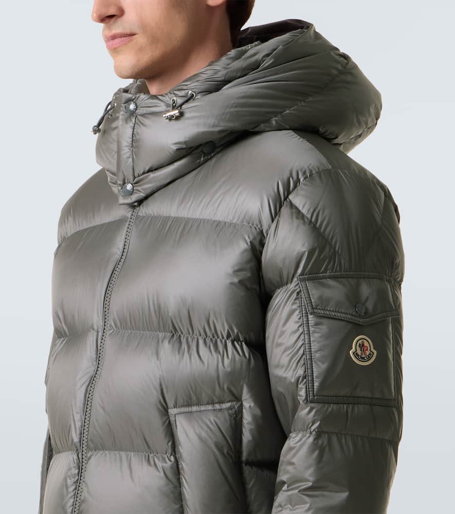 Moncler Couyere Short Down Jacket With Hood In Gray