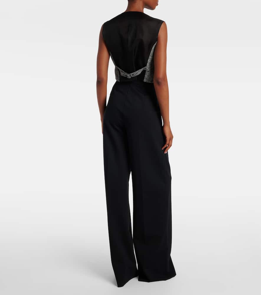Max Mara Beato Wool And Silk Vest In Gray
