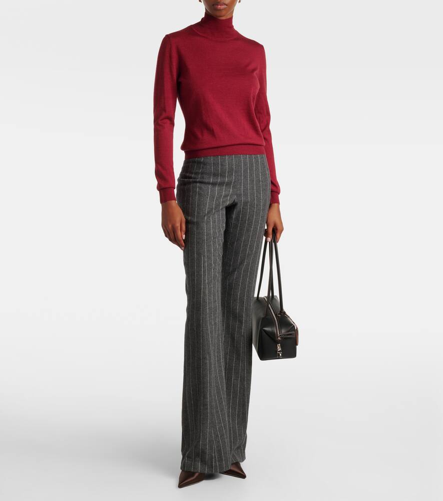 Carolina Herrera Turtleneck Virgin Wool And Silk Sweater In Burgundy