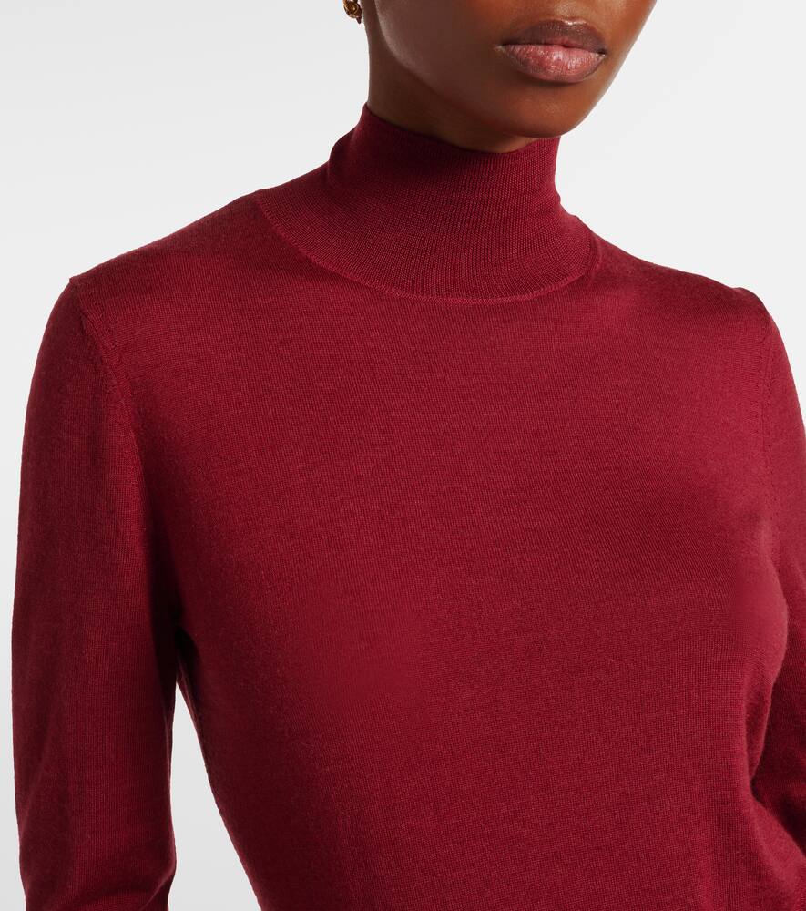 Carolina Herrera Turtleneck Virgin Wool And Silk Sweater In Burgundy