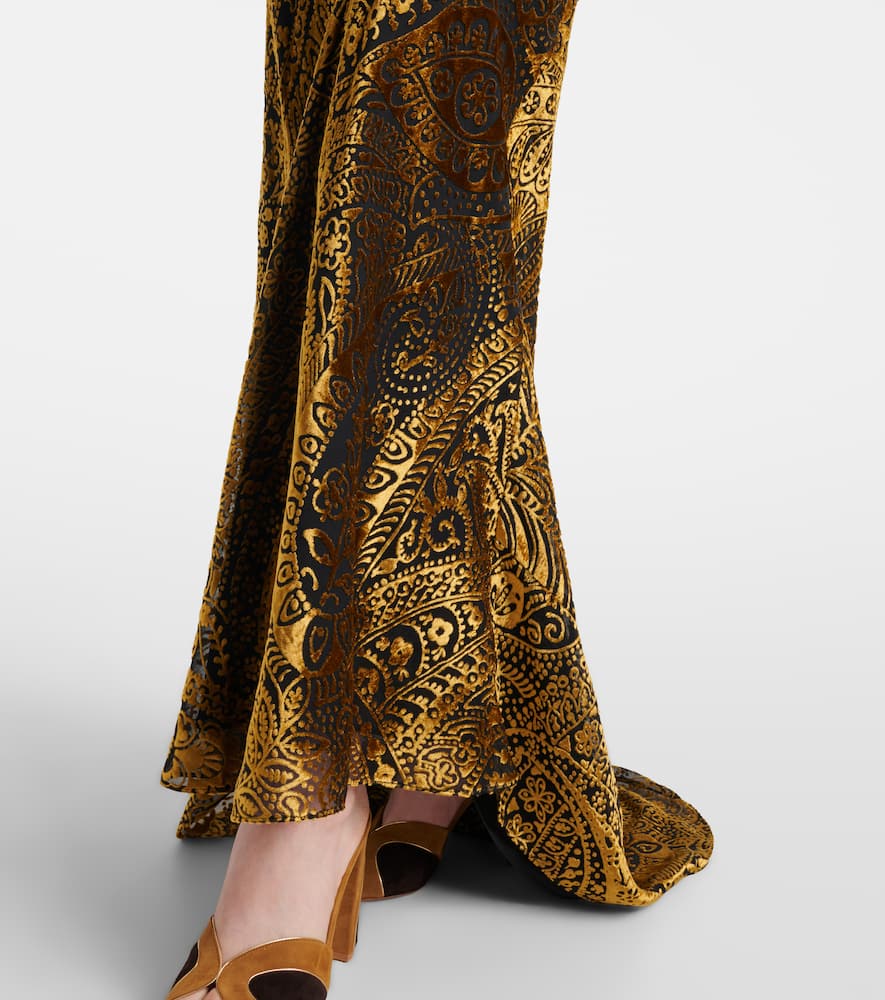 Etro Paisley Jacquard Maxi Dress In Brown