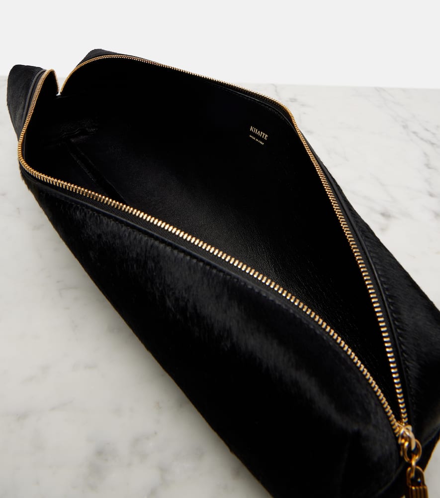 Khaite Kye Calf Hair Clutch In Black