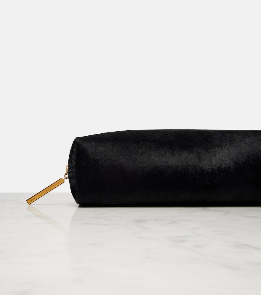 Khaite Kye Calf Hair Clutch In Black