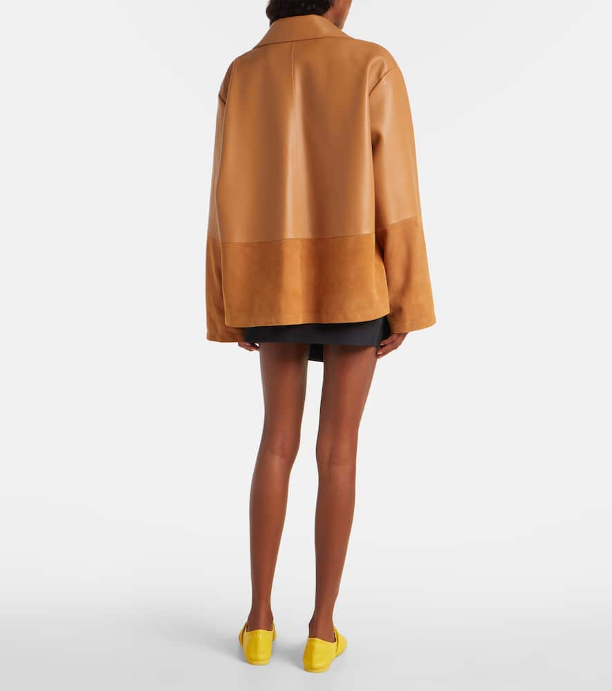 Loewe Pyjama Leather And Suede Jacket In Brown