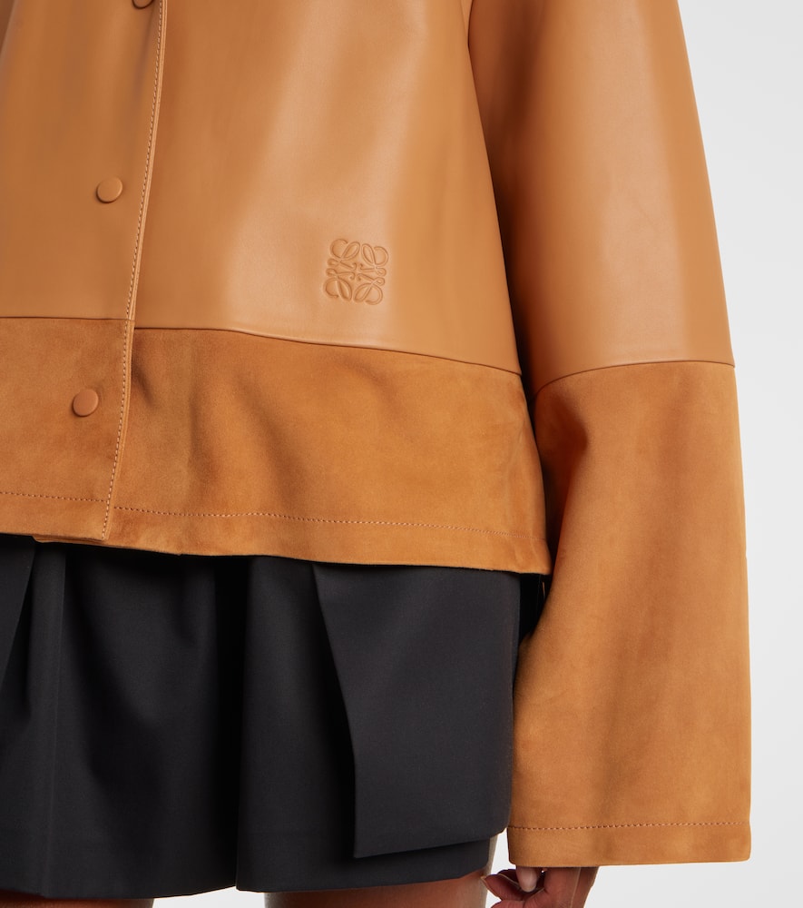 Loewe Pyjama Leather And Suede Jacket In Brown