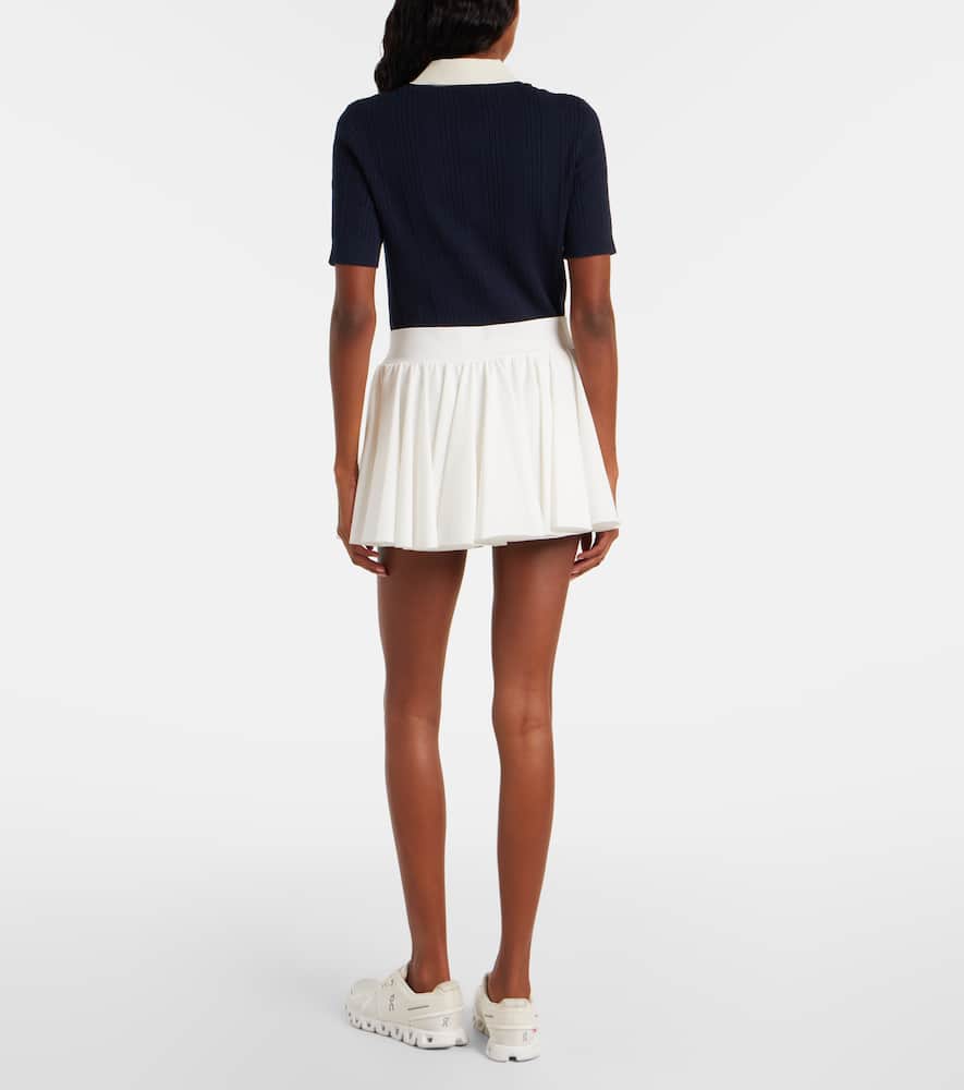 Tory Sport T Monogram Gathered Jersey Tennis Skirt In White