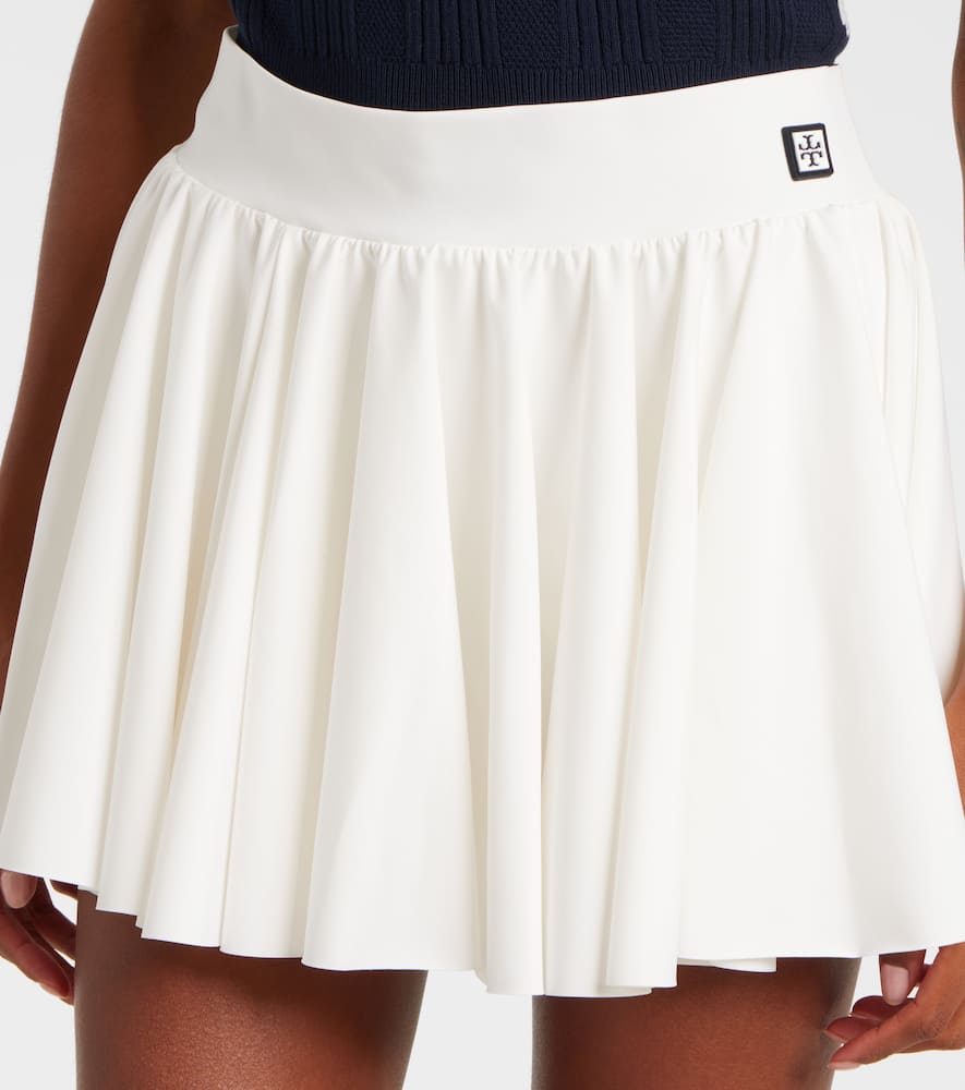 Tory Sport T Monogram Gathered Jersey Tennis Skirt In White
