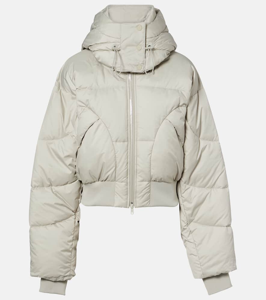 Adidas By Stella Mccartney Quilted Cropped Puffer Jacket In Gray