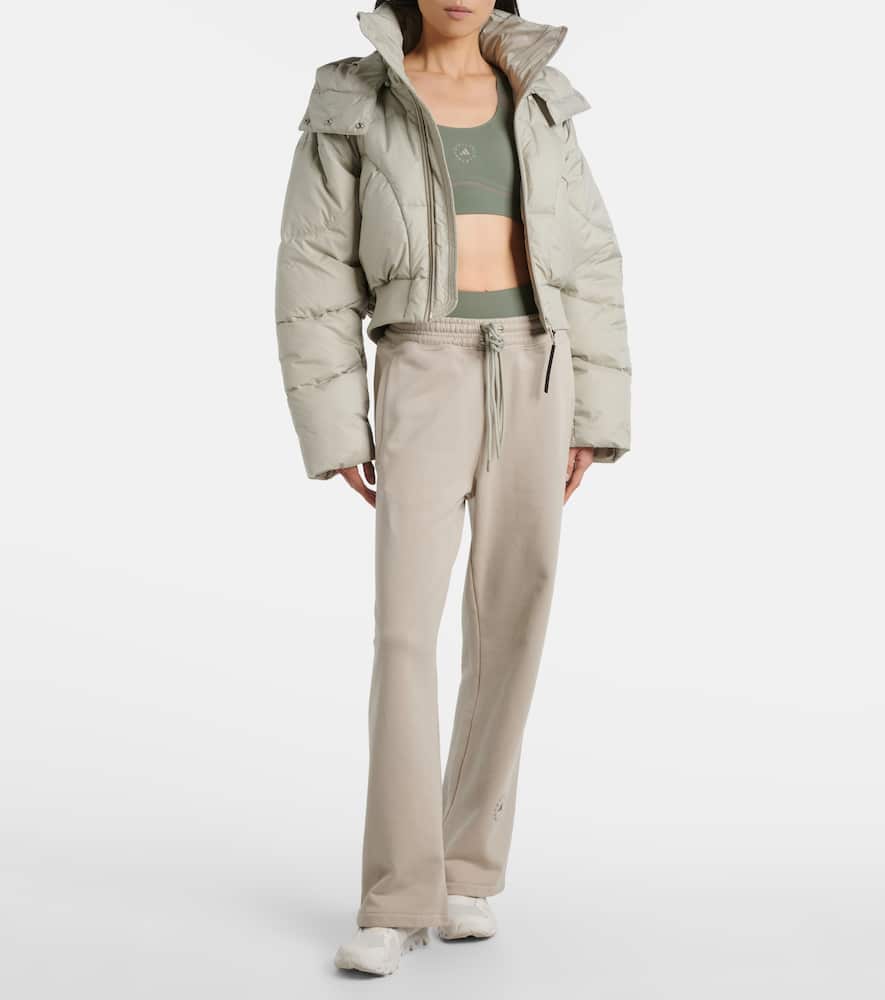Adidas By Stella Mccartney Quilted Cropped Puffer Jacket In Gray
