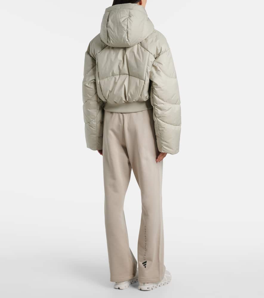 Adidas By Stella Mccartney Quilted Cropped Puffer Jacket In Gray