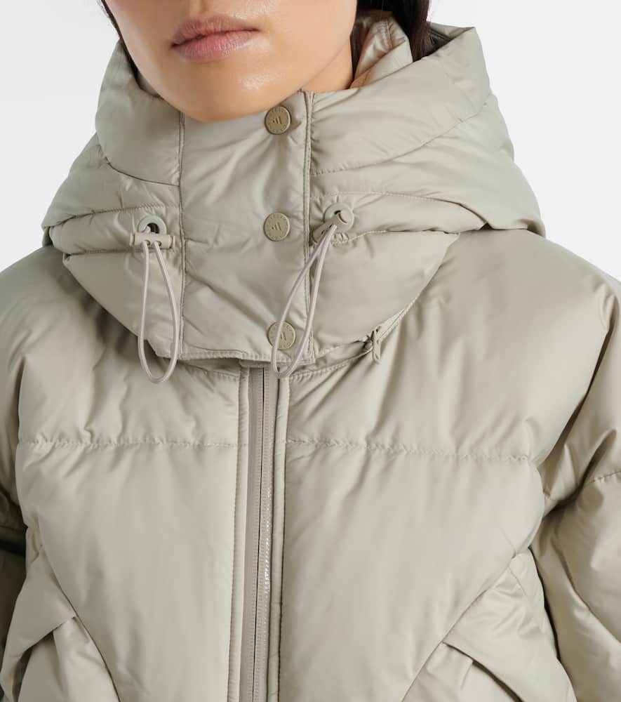 Adidas By Stella Mccartney Quilted Cropped Puffer Jacket In Gray