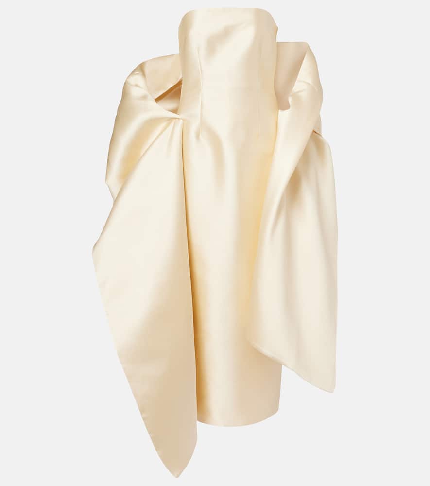 Solace London Renee Caped Gown In Neutral