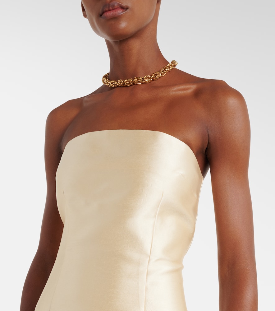 Solace London Renee Caped Gown In Neutral