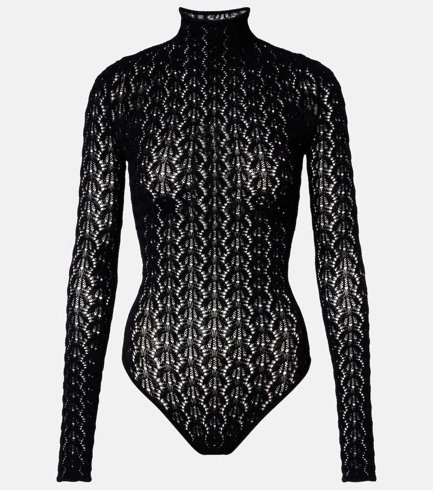 Alaia Women's Black Jersey Bodysuit Uk Size 10