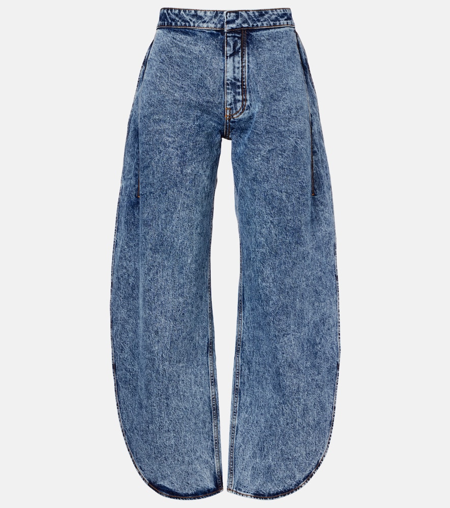 Alaia Women's Blue Barrel-Leg Jeans Uk Size 12