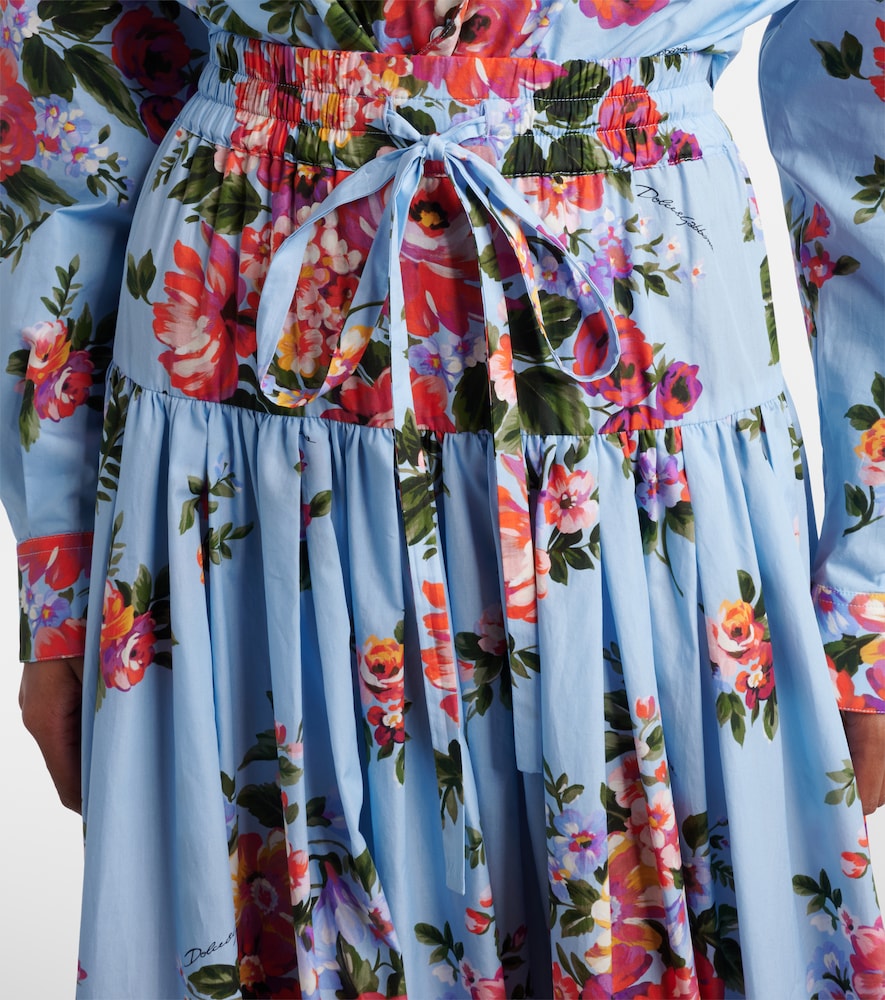  Dolce&gabbana Dolce&gabbana Floral Cotton Poplin Maxi Skirt 