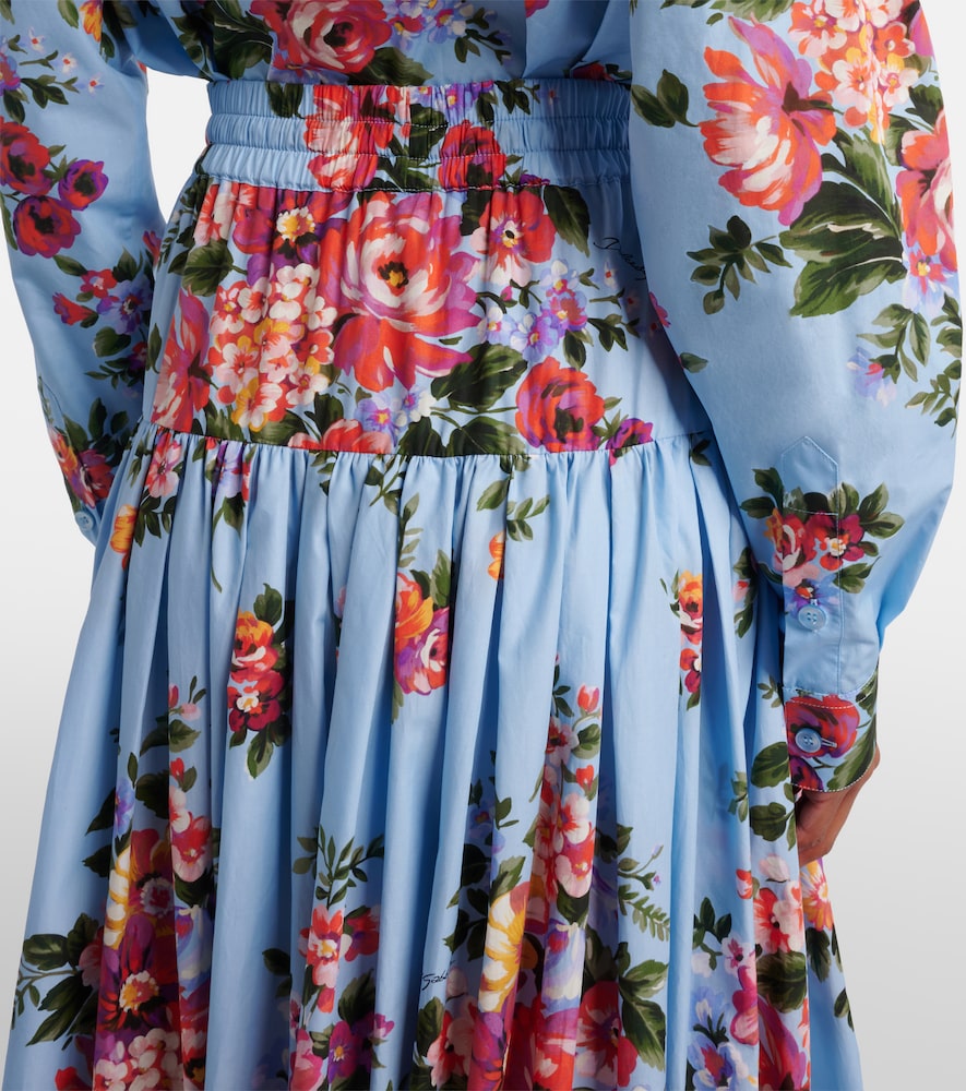  Dolce&gabbana Dolce&gabbana Floral Cotton Poplin Maxi Skirt 