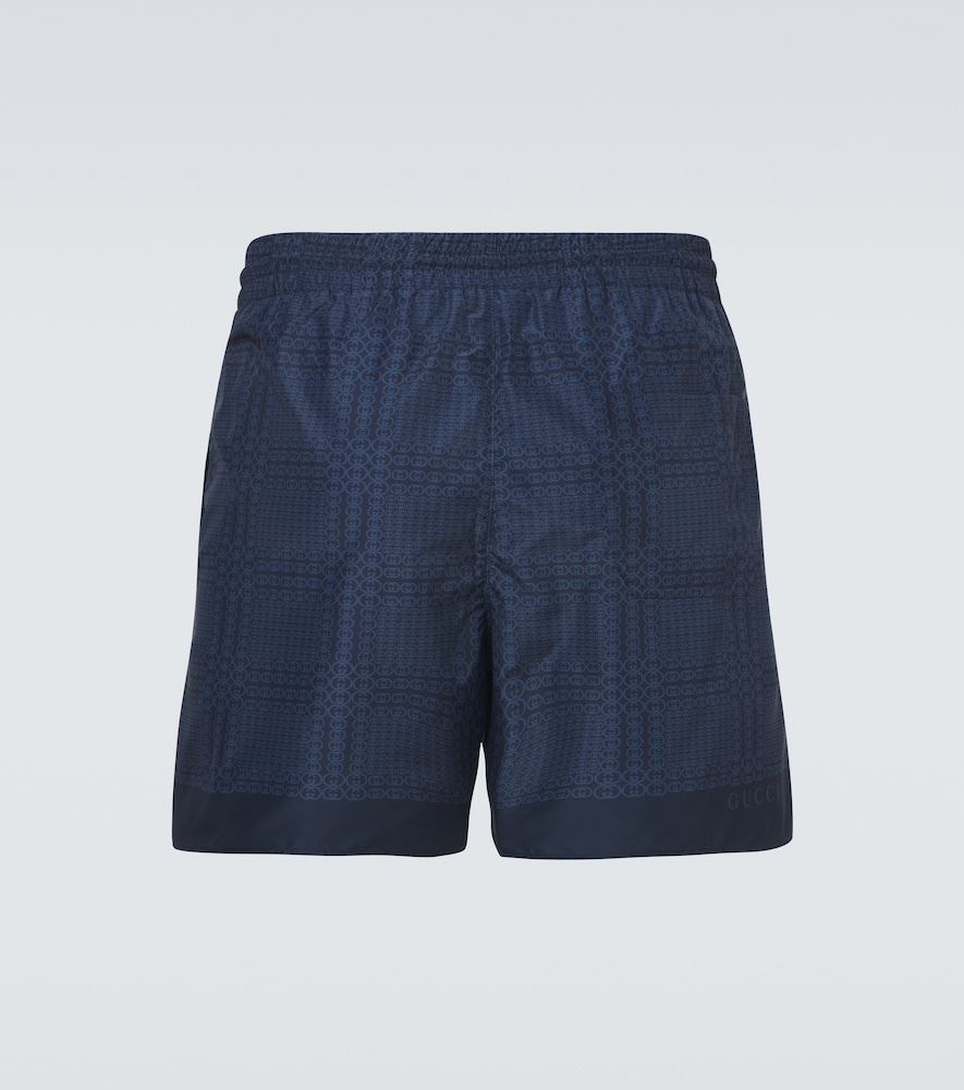  Gucci Gucci Interlocking G Poplin Swim Trunks 