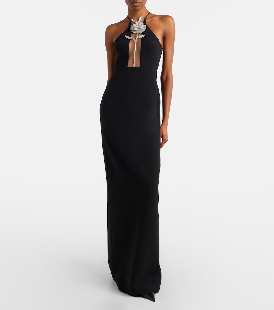 David Koma Embellished halterneck gown