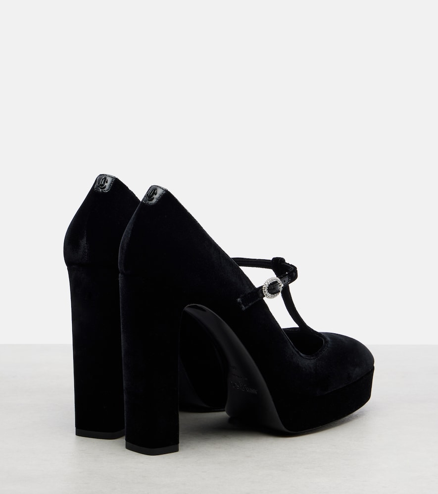  Jimmy Choo Jimmy Choo Marene 120 Velvet Mary Jane Pumps 
