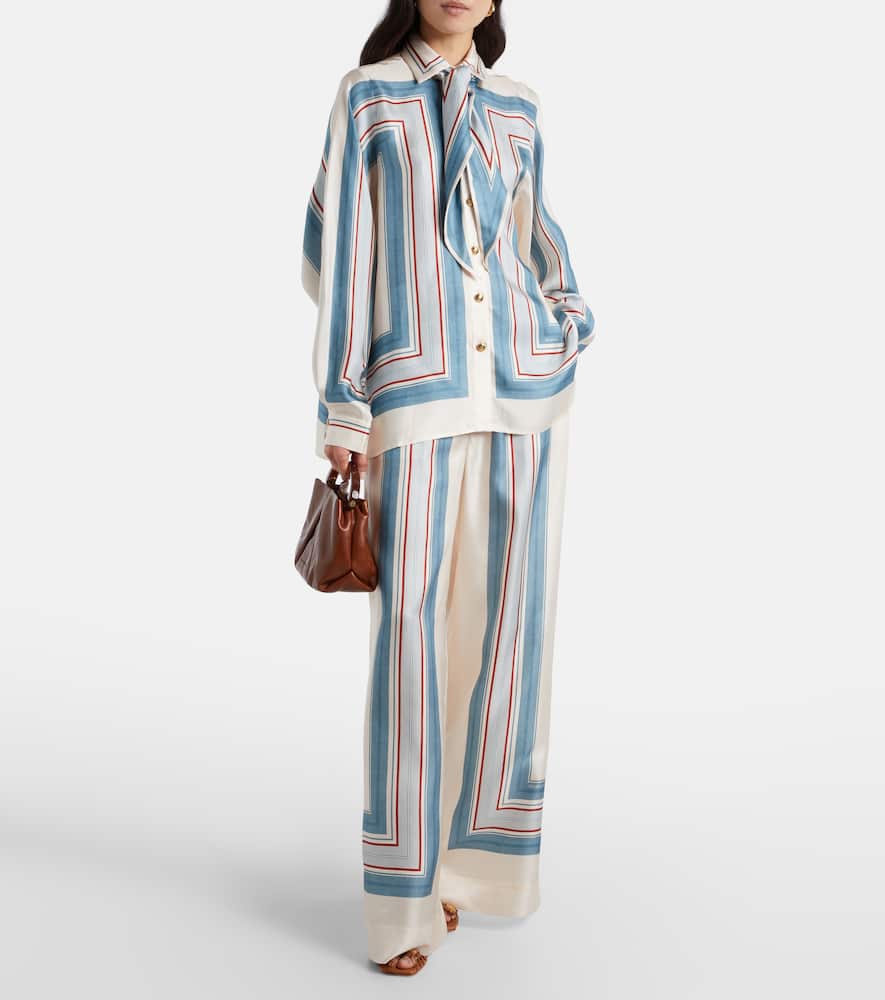Zimmermann Printed Silk Wide-leg Pants In Multi