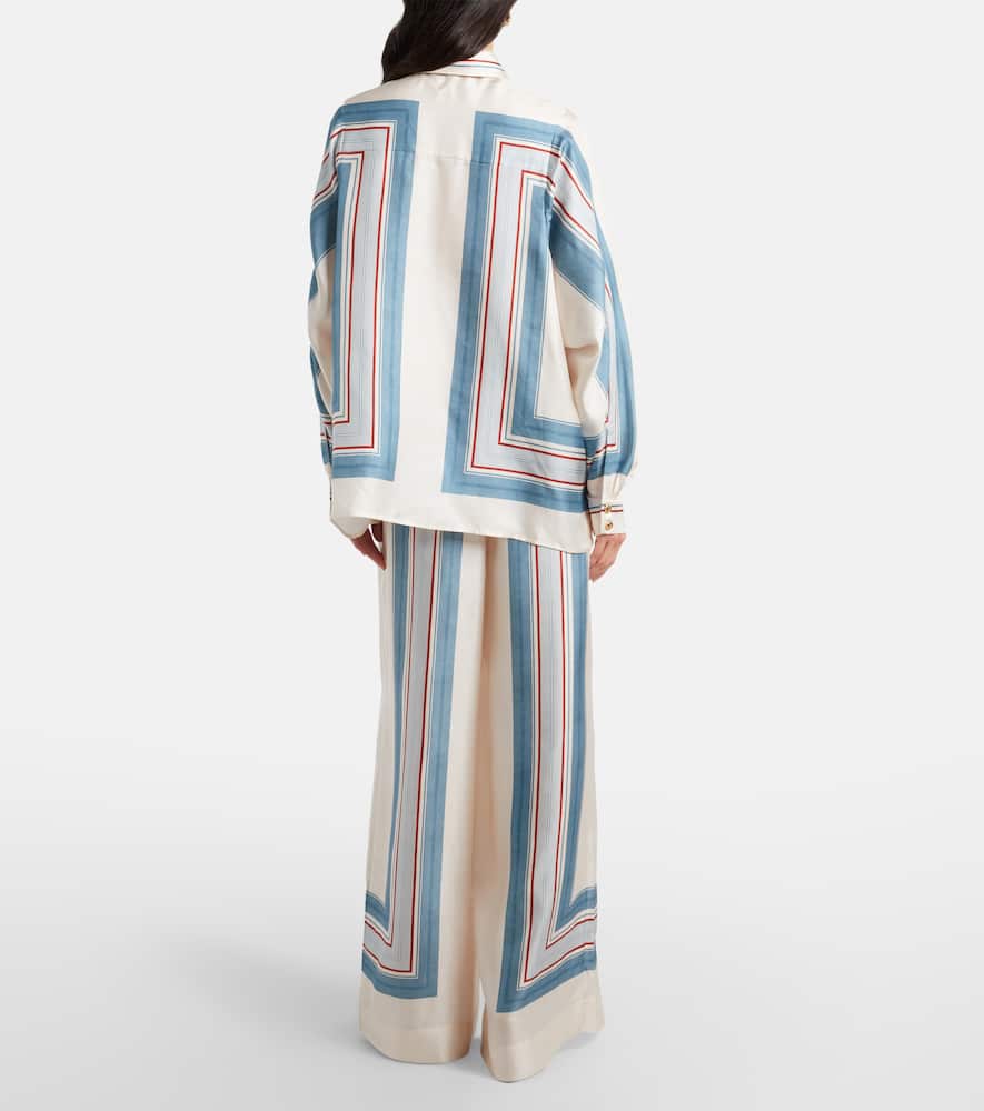 Zimmermann Printed Silk Wide-leg Pants In Multi