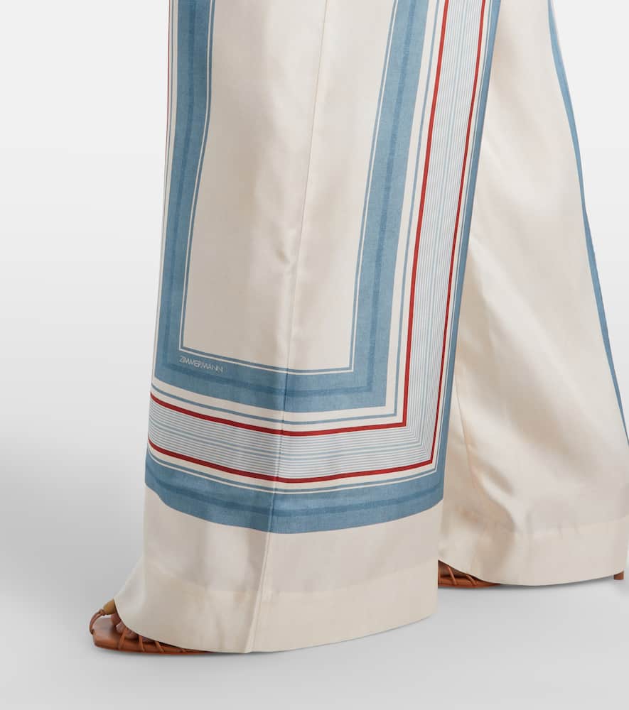 Zimmermann Printed Silk Wide-leg Pants In Multi