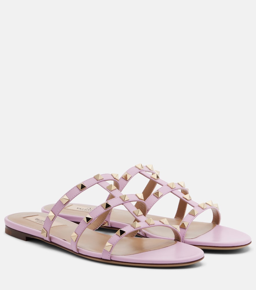Valentino Garavani Women's Pink Rockstud Leather Sandals UK Size 1 - Mytheresa