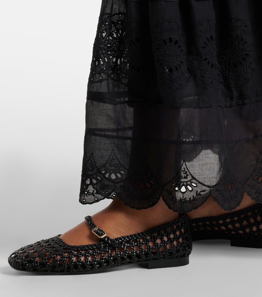 Souliers Martinez Paris woven leather Mary Jane flats