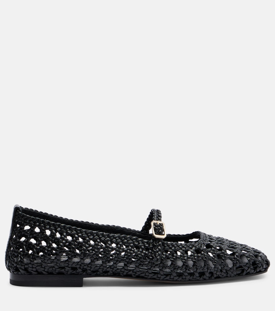  Souliers Martinez Souliers Martinez Paris Woven Leather Mary Jane Flats 