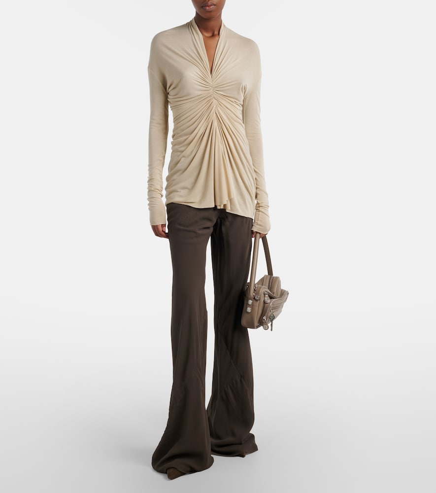 Rick Owens Silk charmeuse wide-leg pants