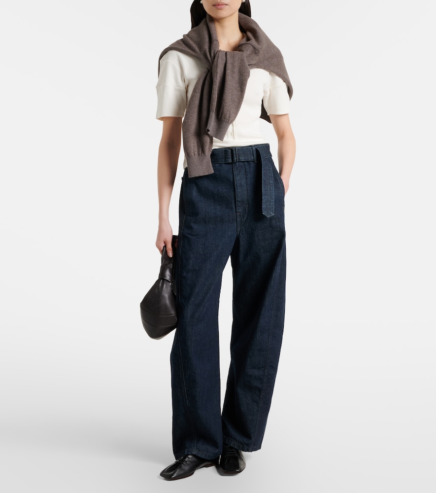 Lemaire Twisted belted barrel-leg jeans