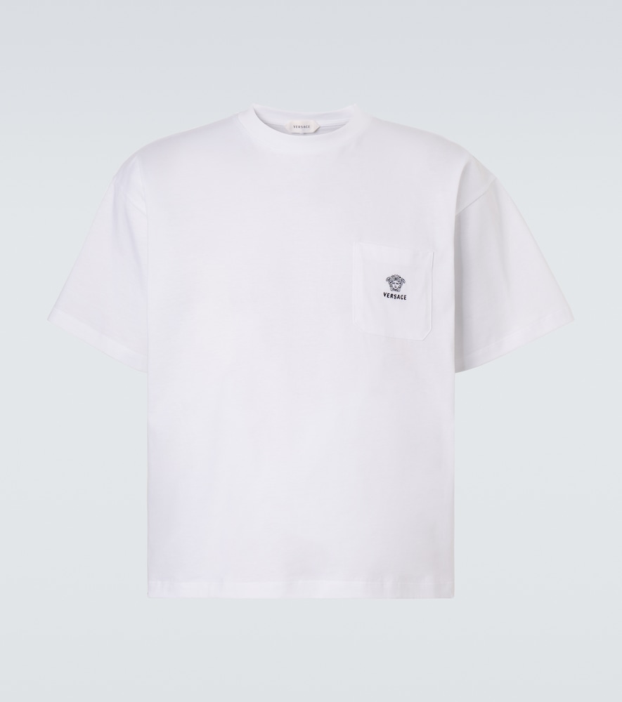 Versace Men's White Medusa Cotton Jersey T-Shirt Uk Size 38