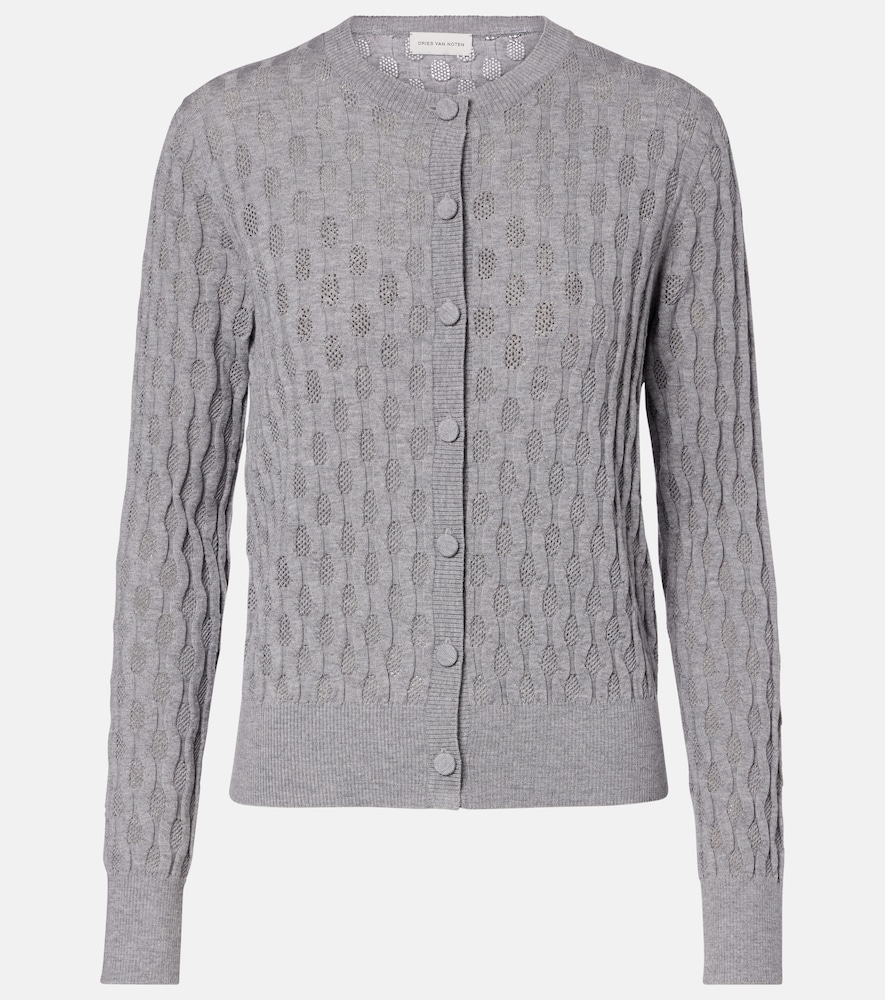 Dries Van Noten Women's Grey Wool Cardigan UK Size 8 - Mytheresa
