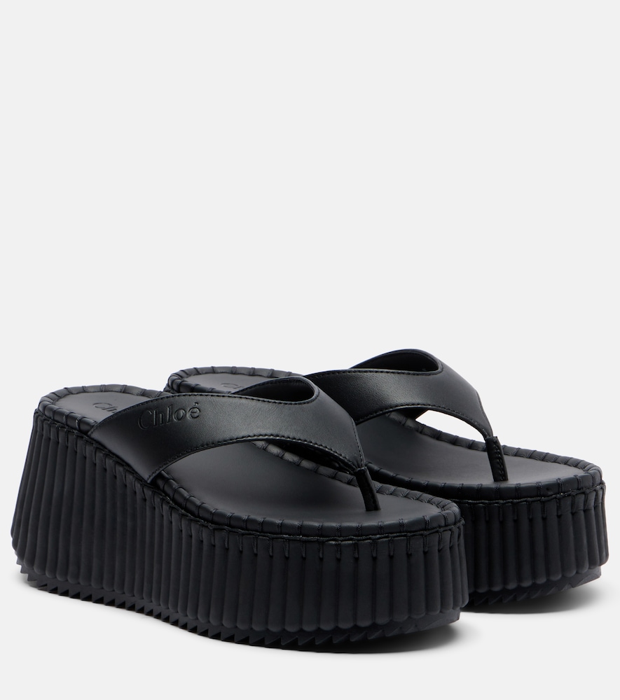 Chloe Chloé Nama leather platform thong sandals