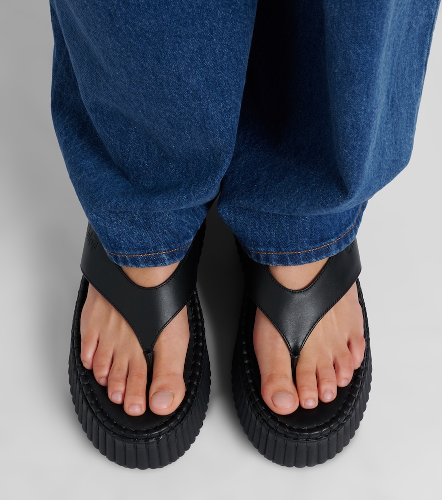 Chloé Nama leather platform thong sandals