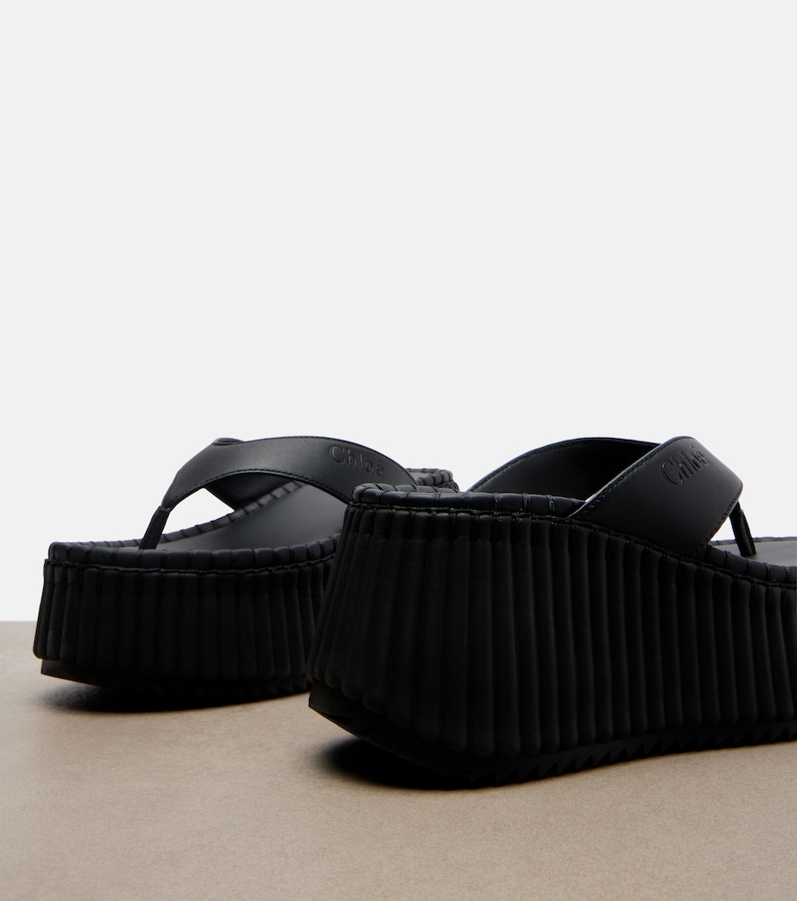  Chloe Chloe Nama Leather Platform Thong Sandals 