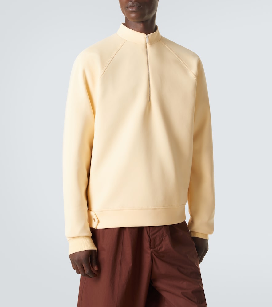 Cotton-Blend Half-Zip Sweatshirt