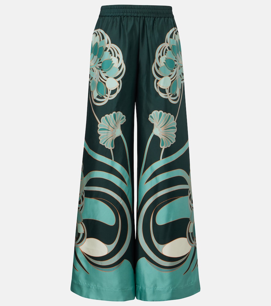 La Doublej Printed Silk Twill Palazzo Pants