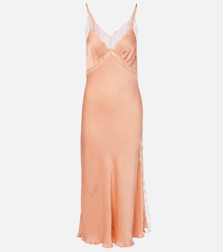 Poupette St Barth Luli lace-trimmed satin slip dress